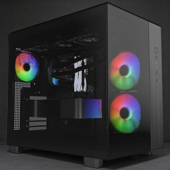 Игровой компьютер 992042 (Core i5-14400 2500 ГГц/Intel B760/32 ГБ DDR5 6 ГГц/1024 ГБ SSD/RTX 5050 8 ГБ/Wi-Fi/650W/Montech KING 65 PRO ARGB Black) - купить по выгодной цене!